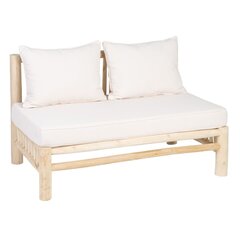 Двухместный диван AKAR 131 x 80 x 77,5 cm Натуральный древесина тика цена и информация | Уличные cтулья | kaup24.ee