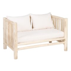 Двухместный диван AKAR 131 x 80 x 77,5 cm Натуральный древесина тика цена и информация | Садовые стулья, кресла, пуфы | kaup24.ee
