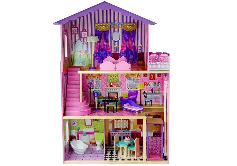 Kolmekorruseline puidust nukumaja "Stella" hind ja info | Tüdrukute mänguasjad | kaup24.ee