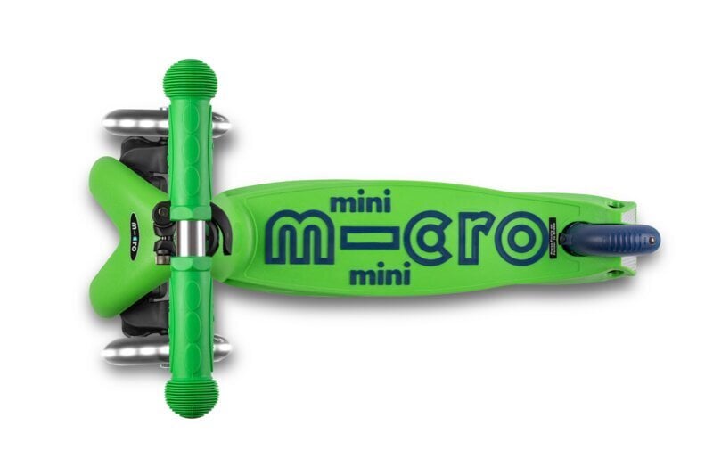 Kolmerattaline tõukeratas Micro Mini Deluxe LED roheline sinisega цена и информация | Tõukerattad | kaup24.ee