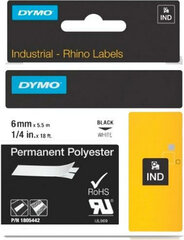 Комплект термоусадочной трубки Rhino Dymo ID1-6 6 x 1,5 mm Чёрный Белый (5 штук) цена и информация | Аксессуары для принтера | kaup24.ee