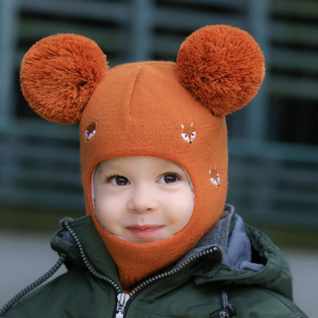 Tuukrimüts lastele, pruun/oranž цена и информация | Tüdrukute mütsid, sallid, kindad | kaup24.ee