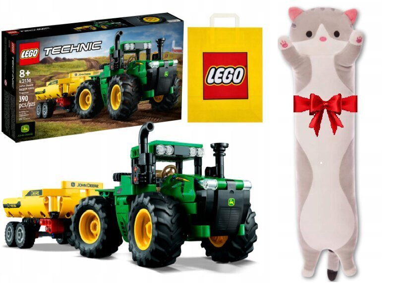 42136 LEGO Technic John Deere traktori 4WD ja pehme padi Cat, 50 cm цена и информация | Klotsid ja konstruktorid | kaup24.ee