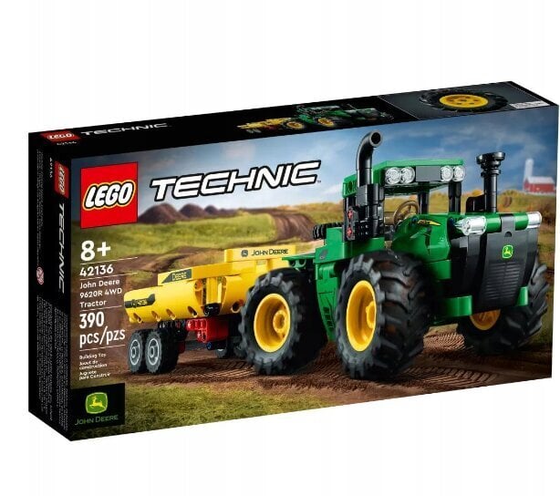 42136 LEGO Technic John Deere traktori 4WD ja pehme padi Cat, 50 cm hind ja info | Klotsid ja konstruktorid | kaup24.ee