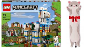 21188 LEGO Minecraft Lama Village ja pehme padi Cat, 50 cm цена и информация | Конструкторы и кубики | kaup24.ee