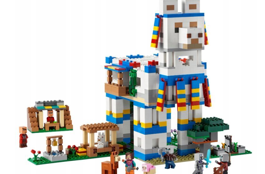 21188 LEGO Minecraft Lama Village ja pehme padi Cat, 50 cm цена и информация | Klotsid ja konstruktorid | kaup24.ee