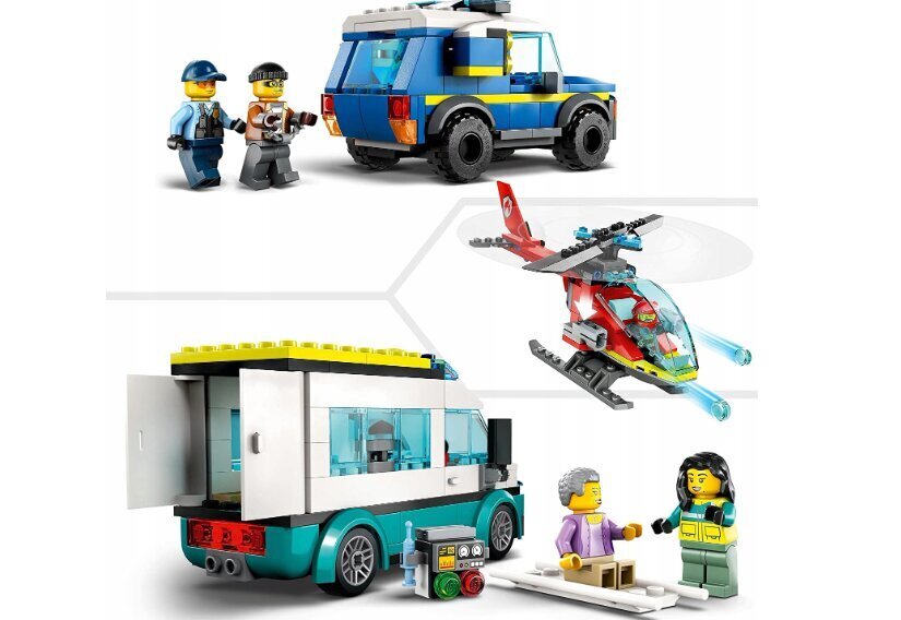 60371 LEGO City hädaabisõiduki komplekt ja plüüsist padjakass, 50 cm цена и информация | Klotsid ja konstruktorid | kaup24.ee