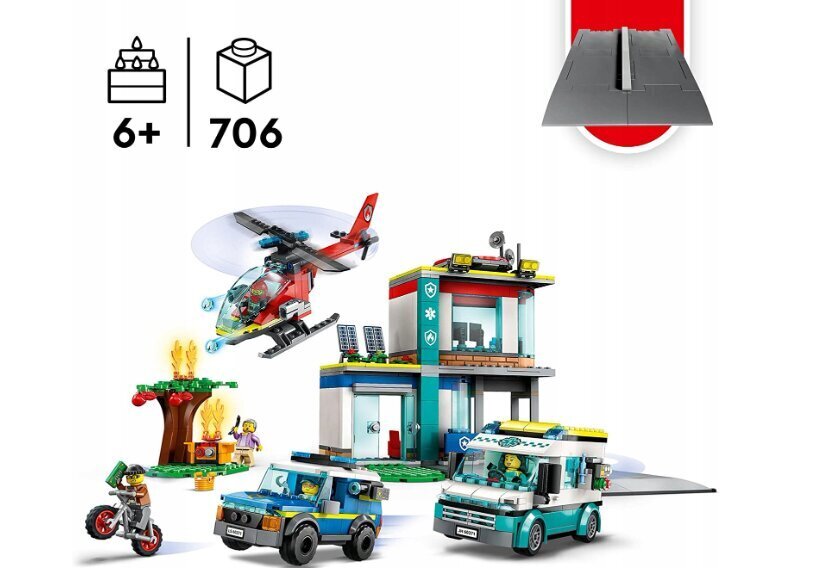 60371 LEGO City hädaabisõiduki komplekt ja plüüsist padjakass, 50 cm цена и информация | Klotsid ja konstruktorid | kaup24.ee