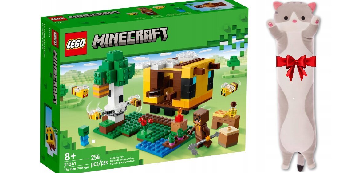 21241 LEGO Minecrafti mesipuu ja plüüsist padjakass цена и информация | Klotsid ja konstruktorid | kaup24.ee