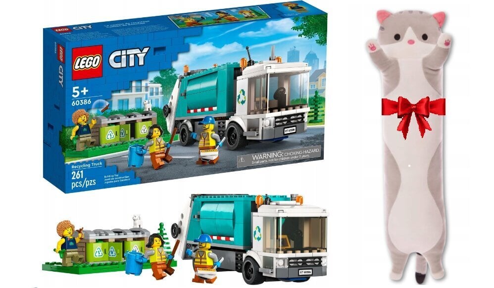 60386110 LEGO City taaskasutusauto ja kassi plüüsist padi hind ja info | Klotsid ja konstruktorid | kaup24.ee