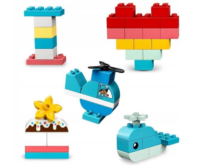 10909 LEGO Duplo südamekarp ja plüüsist padjakass hind ja info | Klotsid ja konstruktorid | kaup24.ee