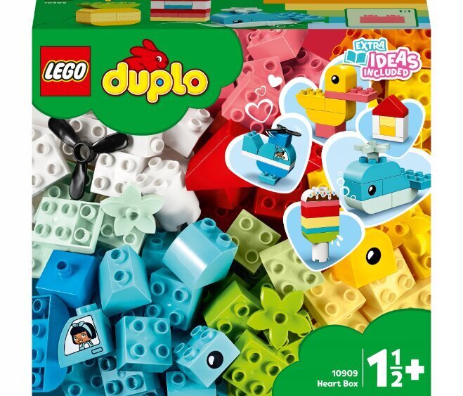 10909 LEGO Duplo südamekarp ja plüüsist padjakass hind ja info | Klotsid ja konstruktorid | kaup24.ee