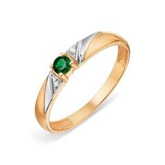 Kuldsõrmus smaragdi ja teemanditega цена и информация | Кольцо | kaup24.ee