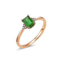 Kuldsõrmus smaragdi ja briljantidega hind ja info | Sõrmused | kaup24.ee
