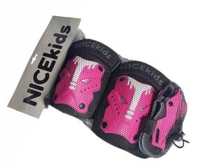 Комплект защитных щитков для локтей, коленей и запястий S/M, розовый цена и информация | Защиты | kaup24.ee