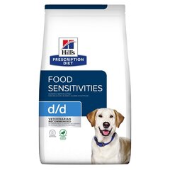 Hills Prescription Diet Canine d/d koertele pardi ja riisiga, 4 kg цена и информация | Сухой корм для собак | kaup24.ee