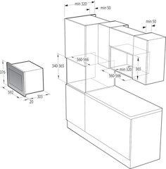 Integreeritav mikrolaineahi Upo BM205W, valge цена и информация | Микроволновые печи | kaup24.ee