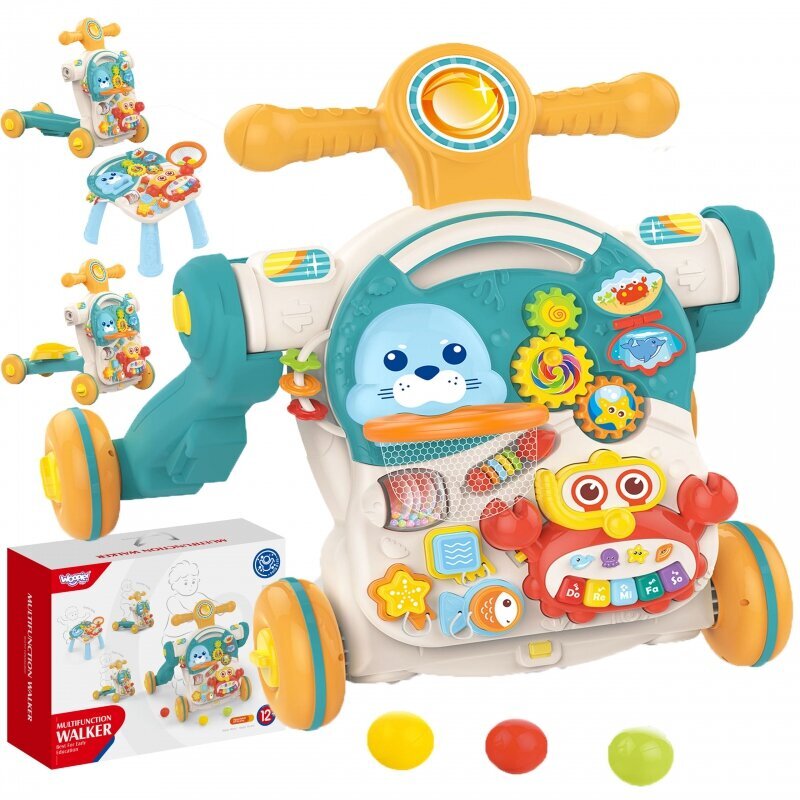 4in1 lastekäru Woopie, värviline цена и информация | Imikute mänguasjad | kaup24.ee