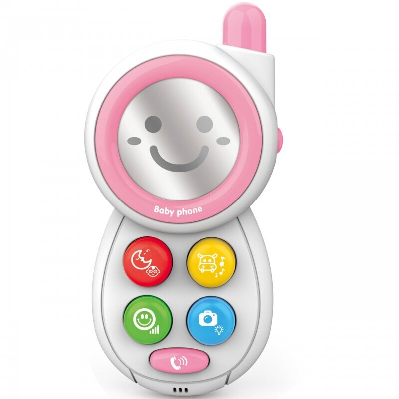 Interaktiivne beebitelefon heli- ja valgusefektidega Woopie, roosa цена и информация | Imikute mänguasjad | kaup24.ee