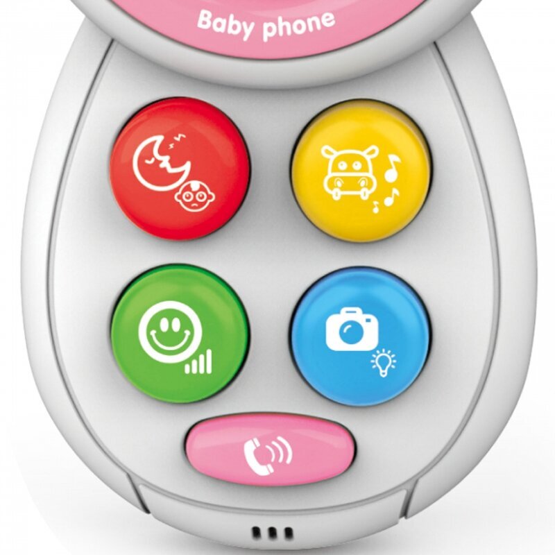 Interaktiivne beebitelefon heli- ja valgusefektidega Woopie, roosa hind ja info | Imikute mänguasjad | kaup24.ee