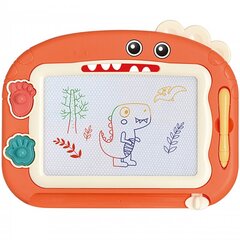 Magnetiline värvimislaud 2 dinosaurusetempliga Woopie, oranž hind ja info | Arendavad mänguasjad | kaup24.ee