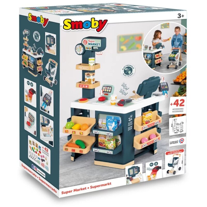 Supermarket koos tarvikute ning valgus- ja heliefektidega Smoby hind ja info | Tüdrukute mänguasjad | kaup24.ee