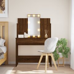 vidaXL LED-valgustusega tualettlaud, pruun tamm, 96 x 40 x 142 cm hind ja info | Tualettlauad | kaup24.ee