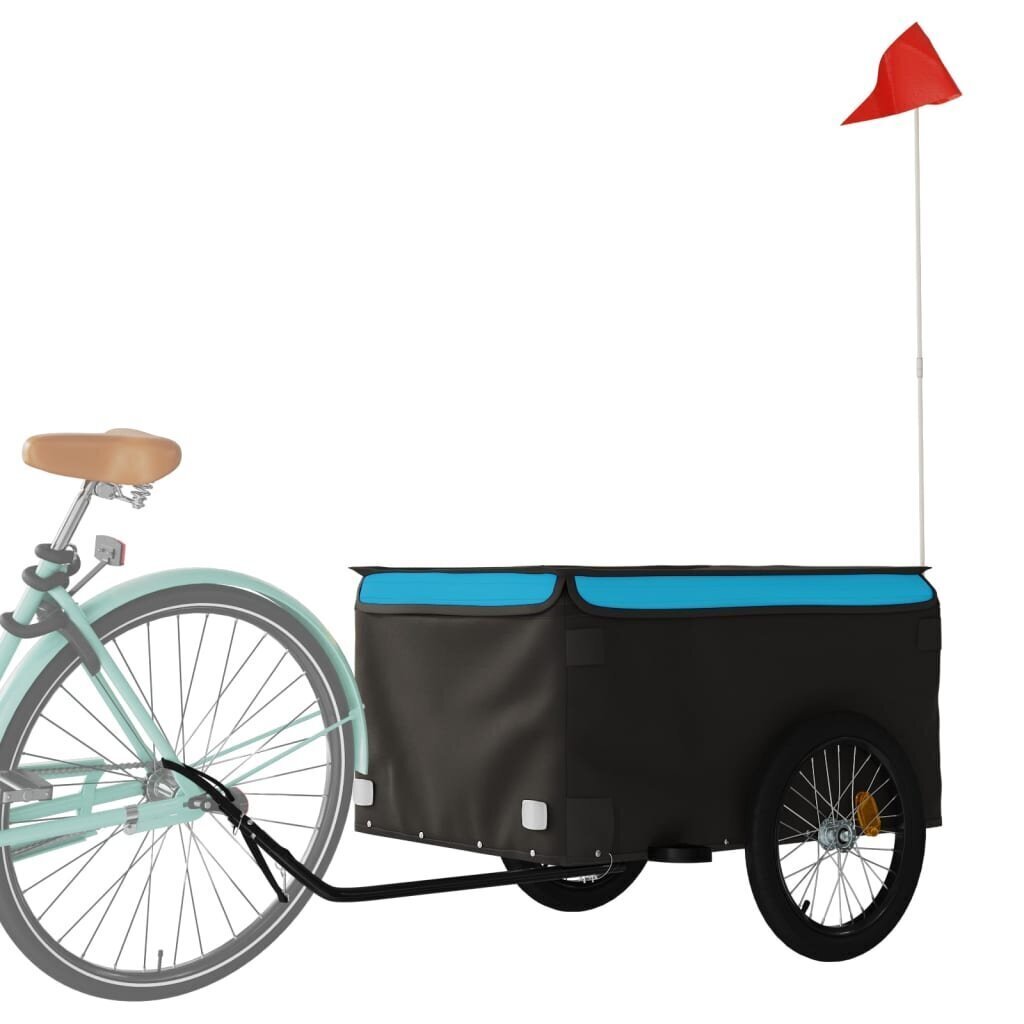 vidaXL jalgratta haagis, must ja sinine, 45 kg, raud hind ja info | Jalgrattakärud | kaup24.ee