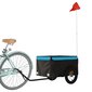 vidaXL jalgratta haagis, must ja sinine, 30 kg, raud цена и информация | Jalgrattakärud | kaup24.ee