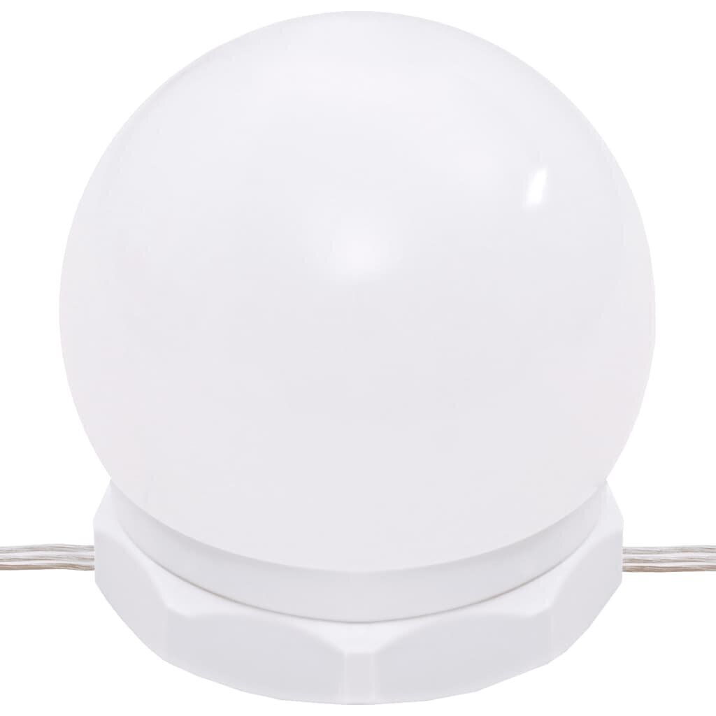 vidaXL tualettlaud LEDiga, kõrgläikega valge, 96x40x142 cm цена и информация | Meigilauad | kaup24.ee