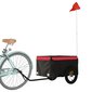 vidaXL jalgratta haagis, must ja punane, 30 kg, raud hind ja info | Jalgrattakärud | kaup24.ee