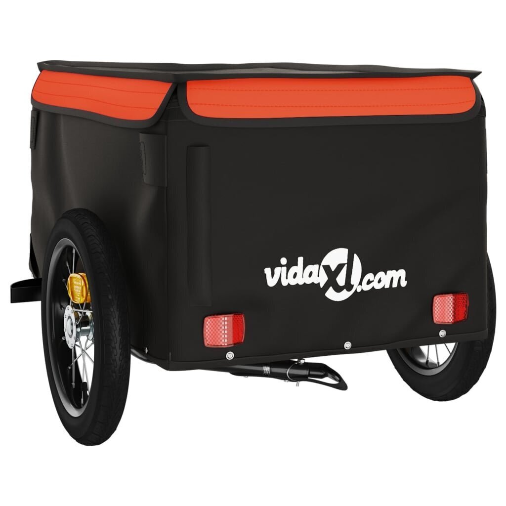 vidaXL jalgratta haagis, must ja oranž, 30 kg, raud hind ja info | Jalgrattakärud | kaup24.ee