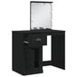 vidaXL LED-valgustusega tualettlaud, must, 90 x 42 x 132,5 cm hind ja info | Tualettlauad | kaup24.ee
