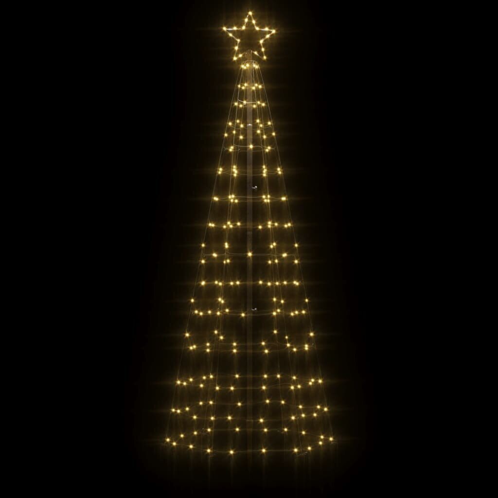 vidaXL koonusekujuline valgustusega jõulupuu 220 LEDi soe valge 180 cm цена и информация | Jõulukaunistused | kaup24.ee