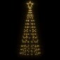vidaXL koonusekujuline valgustusega jõulupuu 220 LEDi soe valge 180 cm hind ja info | Jõulukaunistused | kaup24.ee