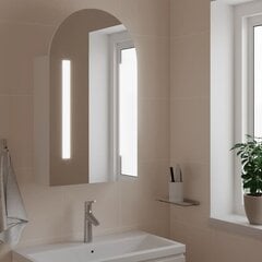 vidaXL LED-valgustusega vannitoa peegelkapp, valge, 42 x 13 x 70 cm цена и информация | Шкафчики для ванной | kaup24.ee