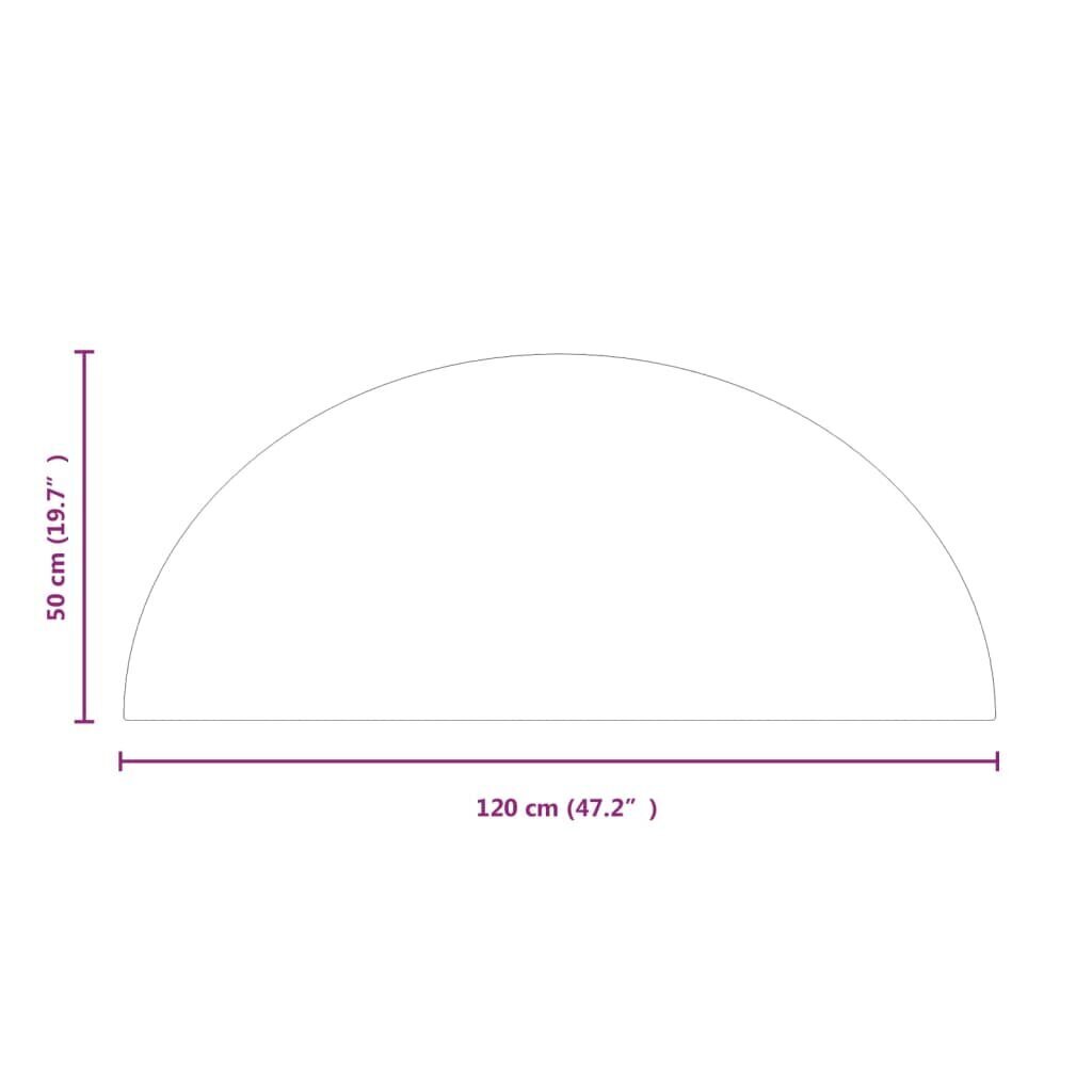 vidaXL kamina klaasplaat, poolümar, 1200 x 500 mm hind ja info | Kaminad | kaup24.ee