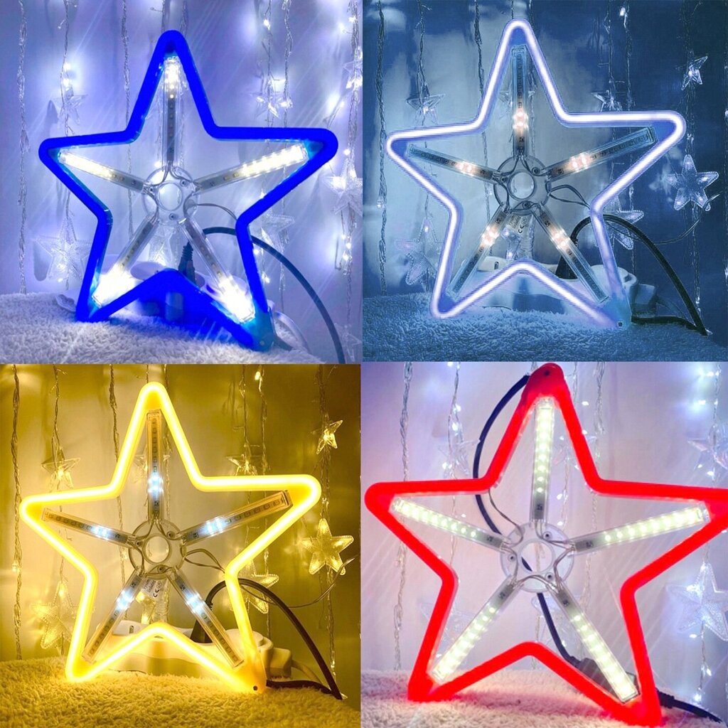 Jõulupuu kaunistused Neon Star, 30cm, 1 tk hind ja info | Jõulukaunistused | kaup24.ee