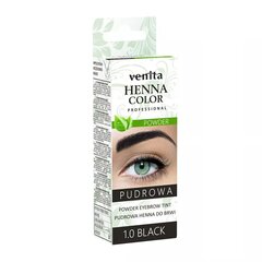 Хна для бровей Venita Henna Color Powder, 1.0 Black, 4г цена и информация | Карандаши, краска для бровей | kaup24.ee