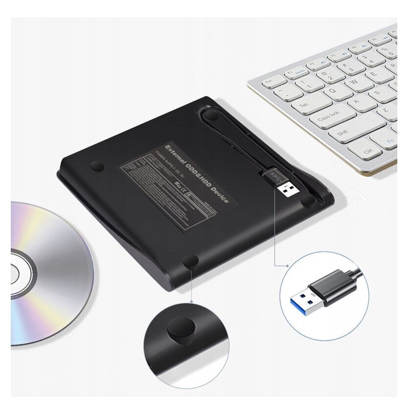 Väline USB 3.0 CD-R DVD-RW draiv цена и информация | Välised kõvakettad (SSD, HDD) | kaup24.ee