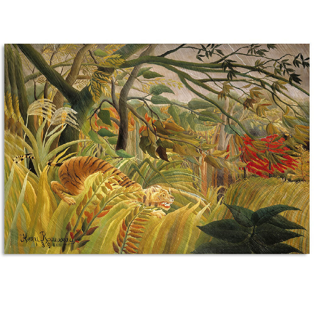 Reproduktsioon Henri Rousseau Tiiger troopilises tormis (1891) цена и информация | Seinapildid | kaup24.ee