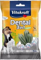 Maius koertele Vitakraft Dental 3in1, 120g hind ja info | Maiustused koertele | kaup24.ee