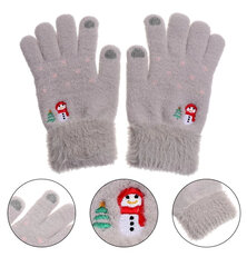 Детские зимние перчатки для девочек FD105, серые цена и информация | Шапки, перчатки, шарфы для девочек | kaup24.ee