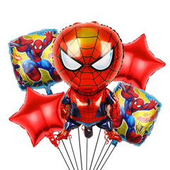 Fooliumist õhupallide komplekt Ämblikmees ( Spiderman ) AYD230510-14, 5 tk hind ja info | Õhupallid | kaup24.ee