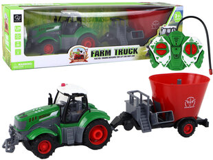Трактор с дистанционным управлением и прицепом для уборки урожая цена и информация | Игрушки для мальчиков | kaup24.ee