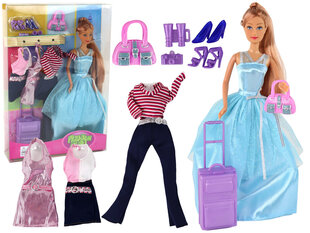 Nukk sinise kleidi, kohvri ja muude aksessuaaridega hind ja info | Tüdrukute mänguasjad | kaup24.ee