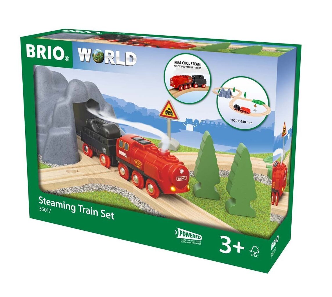 BRIO rongikomplekt WORLD Steaming Train Set, 36017 цена и информация | Klotsid ja konstruktorid | kaup24.ee