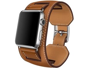 Kunstnahast lai kellarihm Apple watch Pruun 42/44/45 цена и информация | Аксессуары для смарт-часов и браслетов | kaup24.ee