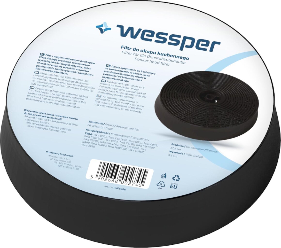 Wessper Cooker Hood Filter C1C 1 tk цена и информация | Filtrid õhupuhastitele | kaup24.ee