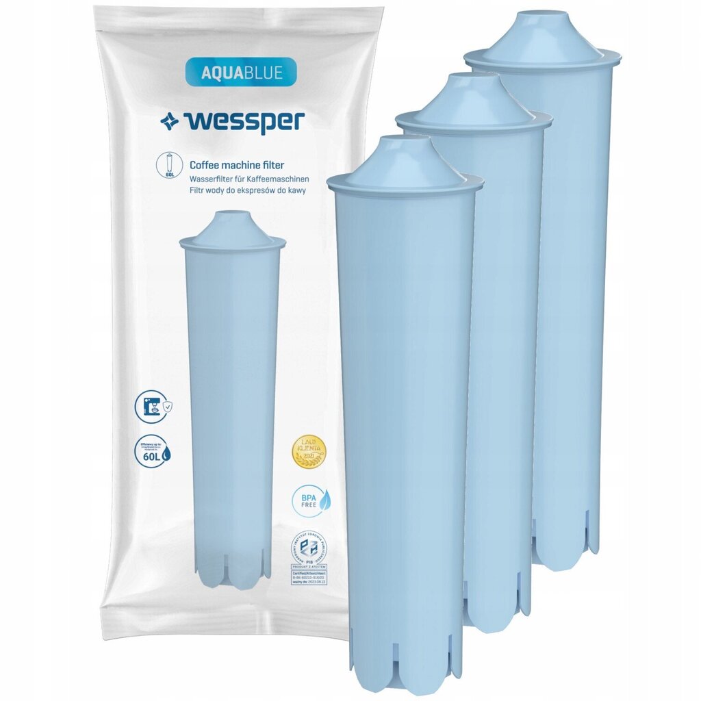 Wessper Aquablue, 3 tk hind ja info | Filterkannud ja filtrid | kaup24.ee